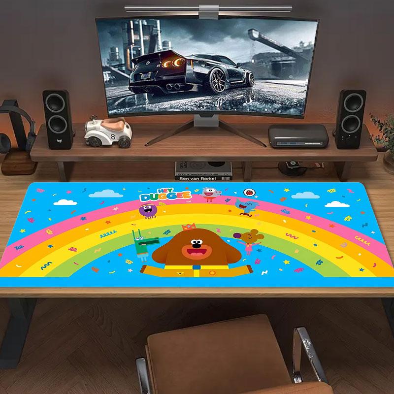 Duggee Rainbow Adventure Large Size Mouse Pad Large Gaming Table Cushion Nonslip Laptop Tablet Big Mousepad Xxl Mat Mini Pc Playmat With Lock Edge