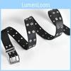Fashionable Double Row Waist Belt For Women Featuring Trendy Star Eyelet Details
