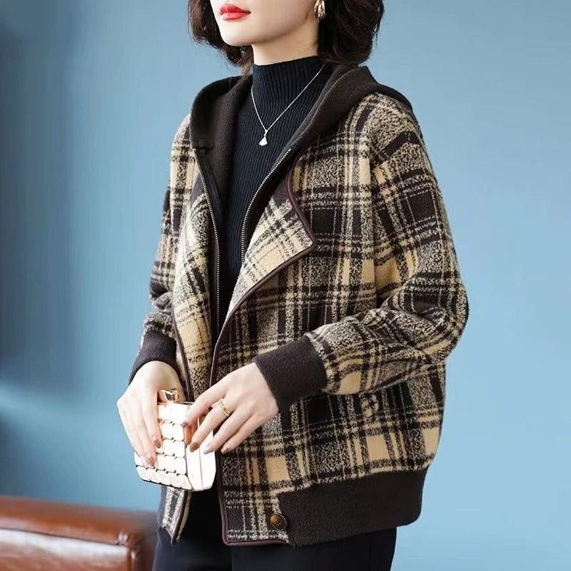 Coat for Women Thickened Hooded Fake Two-Piece Winter Casual Oversize Double Layer Jacket