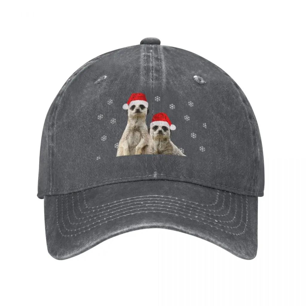 Merry Christmas Meerkats Baseball Cap hard hat Trucker Hat hiking hat cute Hats Unisex Womens