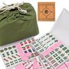 Pokiele 26mm Mahjong Tiles for Women, Hand-Stacked Mahjong Set, Lidded Case, Drawstring Bag, Soft Colors (Tiles, Pink)