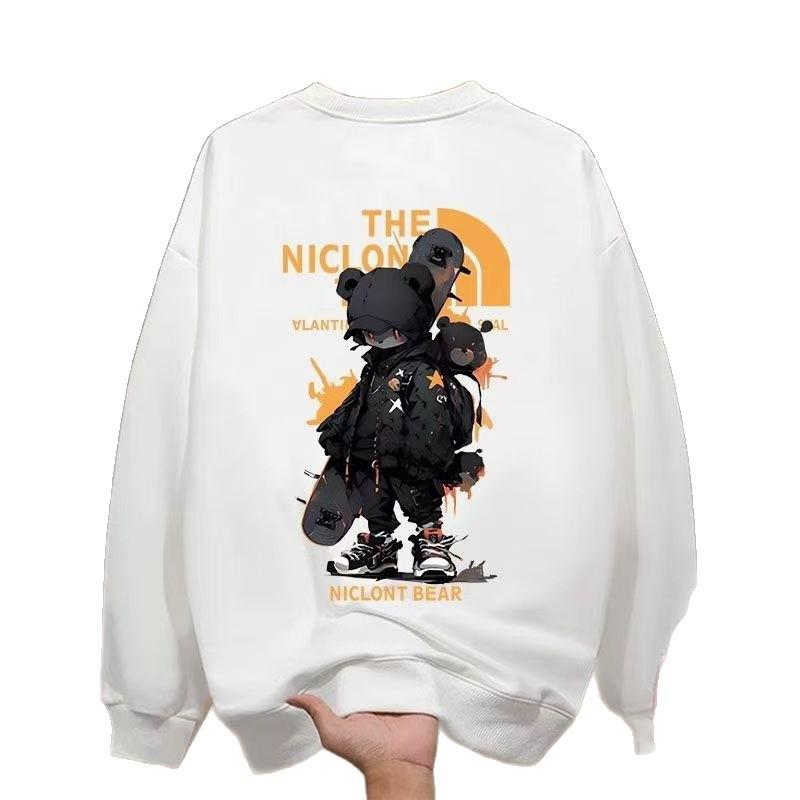 Kusang 2025 Autumn/Winter Men's Trendy Loose Round Neck Casual Fashion Hoodie