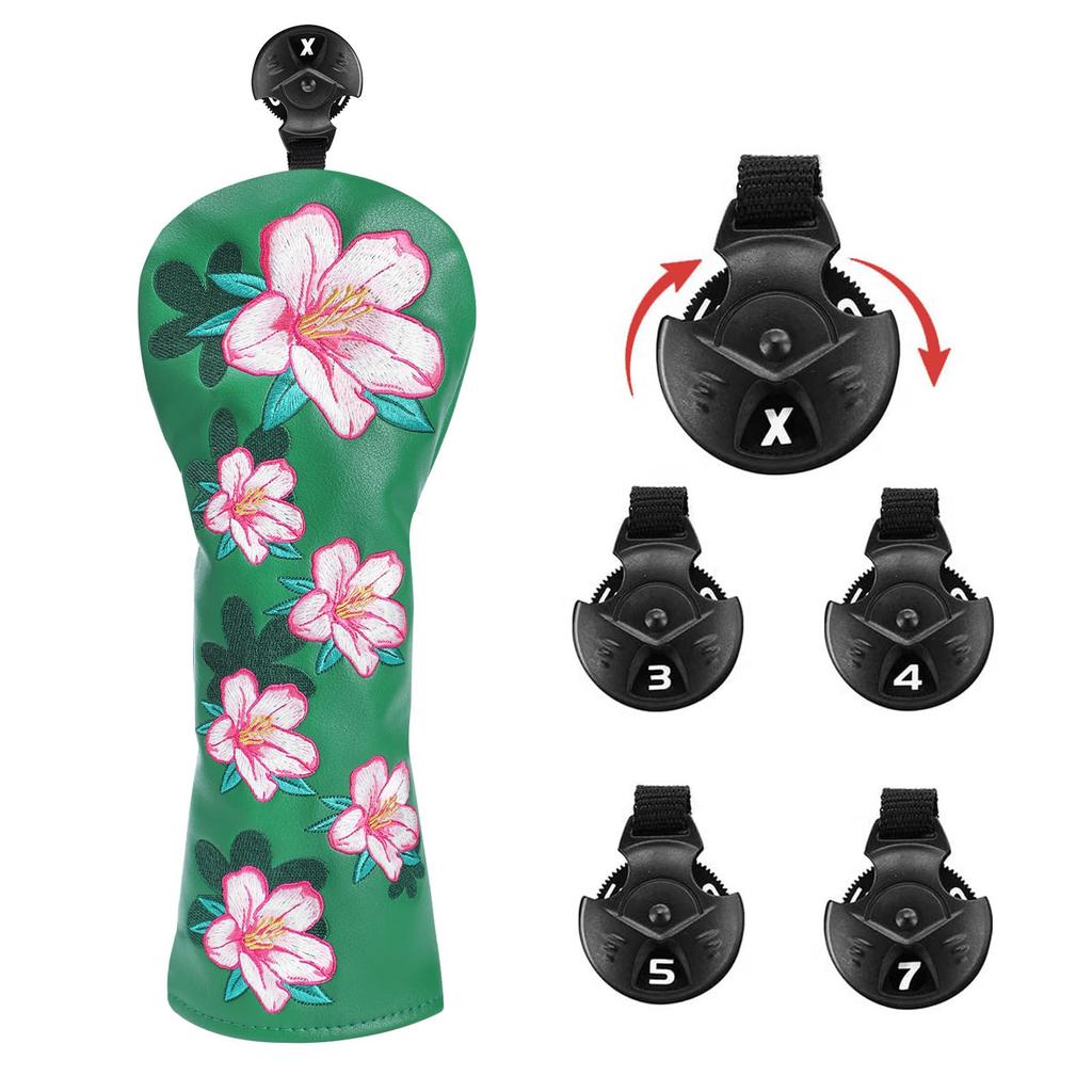 Azalea Goblet Golf Headcovers by Aliennana, for Driver (DR), Fairway Wood (FW), and Utility (UT) (1 Driver Cover) - Premium Embroidered PU Leather (3