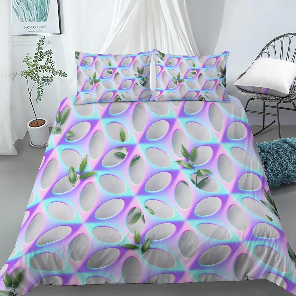Geometric Duvet Cover Set King Size White Gold Shade Bohemian Bedding Set Soft Quilt Cover with Pillowcase Twin Comforter Cover