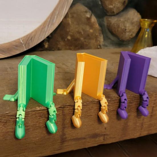 Articulated Book Ornament 3D Printed Desk Buddy Book Flexible Book Ornament