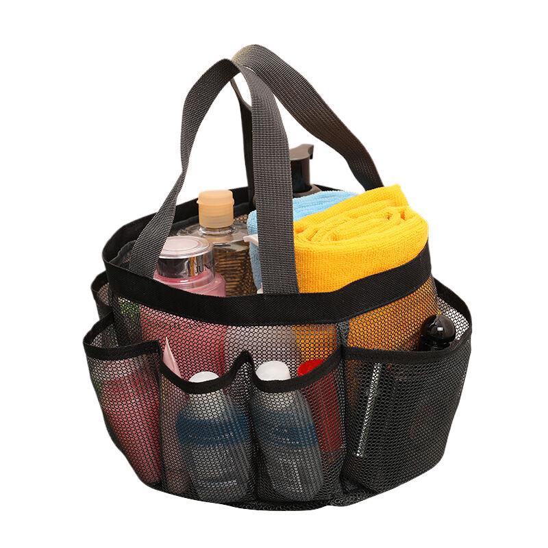 Geantă de înot portabilă din plasă cu buzunare multiple, poliester, de mână, organizator de plajă