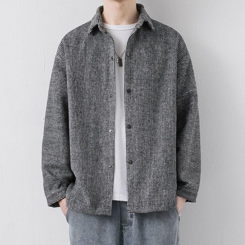 Spring Autumn New Style Mens Outerwear Corduroy Shirt Loose Youth Long Sleeve Shirt Thin Casual Versatile Top