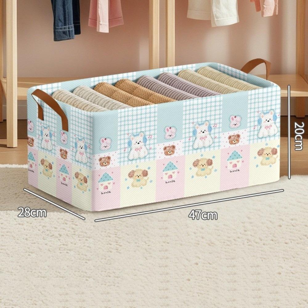 Cute Cartoon Printed Clothes Storage Box Portable Multi-function Closet Organizer Bag Foldable Wardrobe Organizer Household