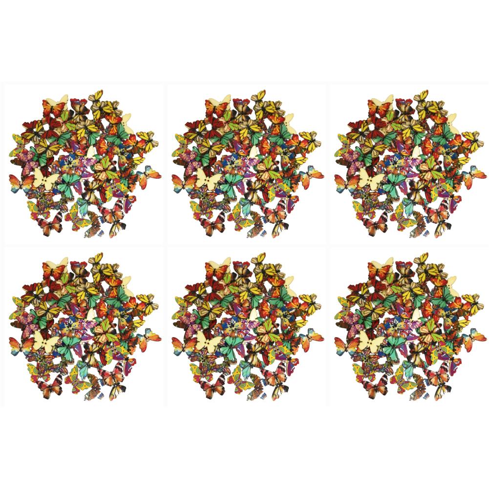 

50шт деревянные пуговицы для шитья бабочки DIY вязание одежды декор (25x18 мм)