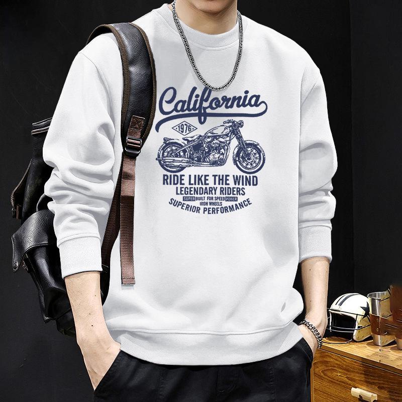 Men's Heavyweight American Style Round Neck Long Sleeve Loose Hoodie for Spring and Autumn