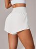 High-Waisted Ruffled Yoga Shorts - Women's Casual Sportswear for Tennis and Yoga