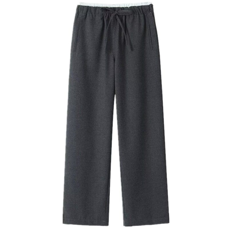 

Fashion Style 2023 Winter New Women s Stylish Double Layer Waist High Waist Wide Leg Pants Pants 7484052 803 Dark gray L