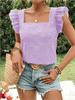 2026 Women's Plaid Square Neck Ruffle Blouse - Spring/Summer Collection