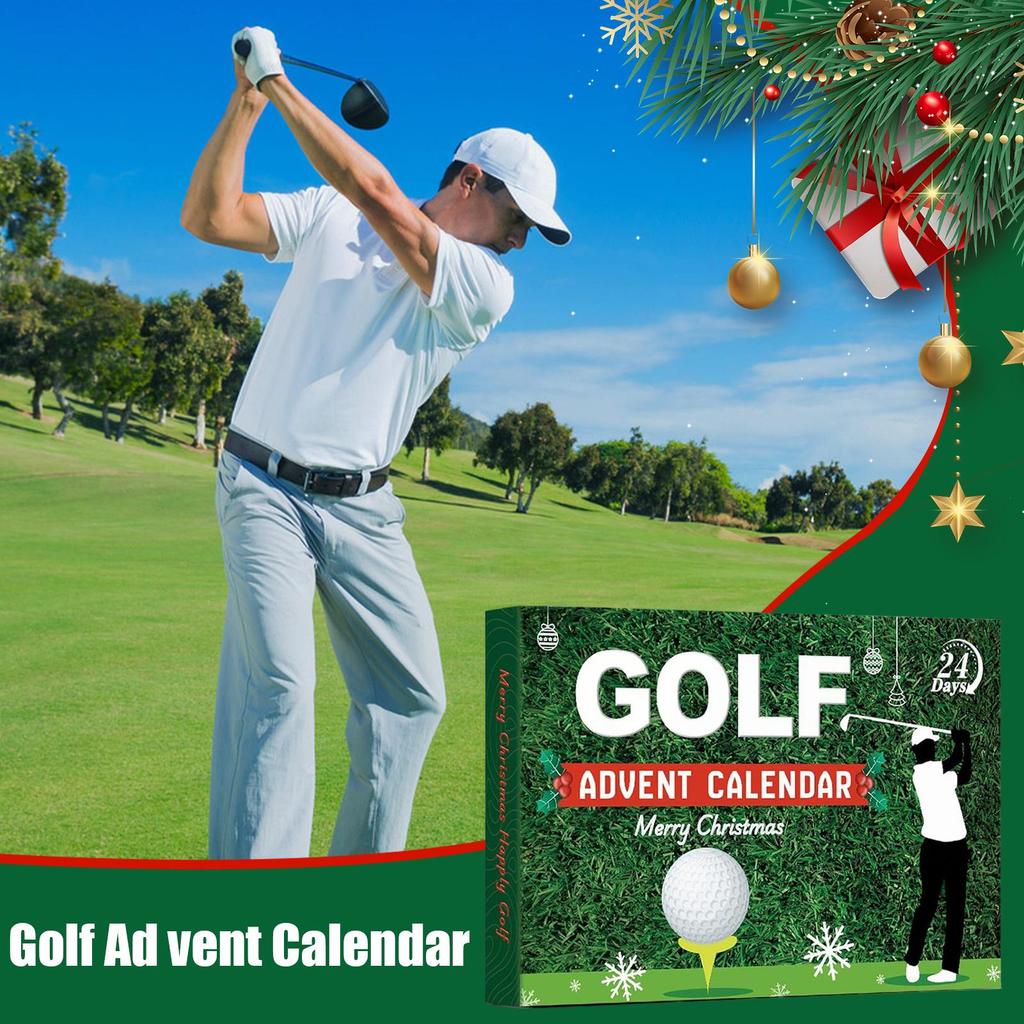 Weihnachts-Countdown-Kalender Weihnachts-Kalender 2026 Golf 24 Fächer Zubehör-Set Golf-Thema für Männer Frauen Jungen Mädchen