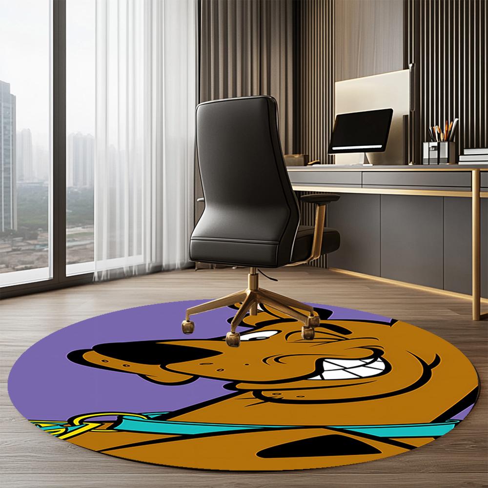 Scooby Doo Printed Round Rug Carpet Chair Rug Area Rug Entryway Doormats,for Office Chair Living Room Bedroom Kitchen Room.