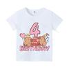 Capybara Girl Birthday Clothes Cute Toddler Kids Number T Shirt Cartoon Short Sleeve Baby Cotton T Shirt Summer Children  Tops