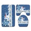 Christmas Shower Curtain Floor Mat Combination Four-Piece Set Bathroom Toilet Carpet Shower Room Mat Foot Mat