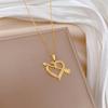 One Arrow Through The Heart Light Luxury Temperament Gorgeous Full Diamond Necklace Female Versatile Collarbone Chain Titanium Steel Chain