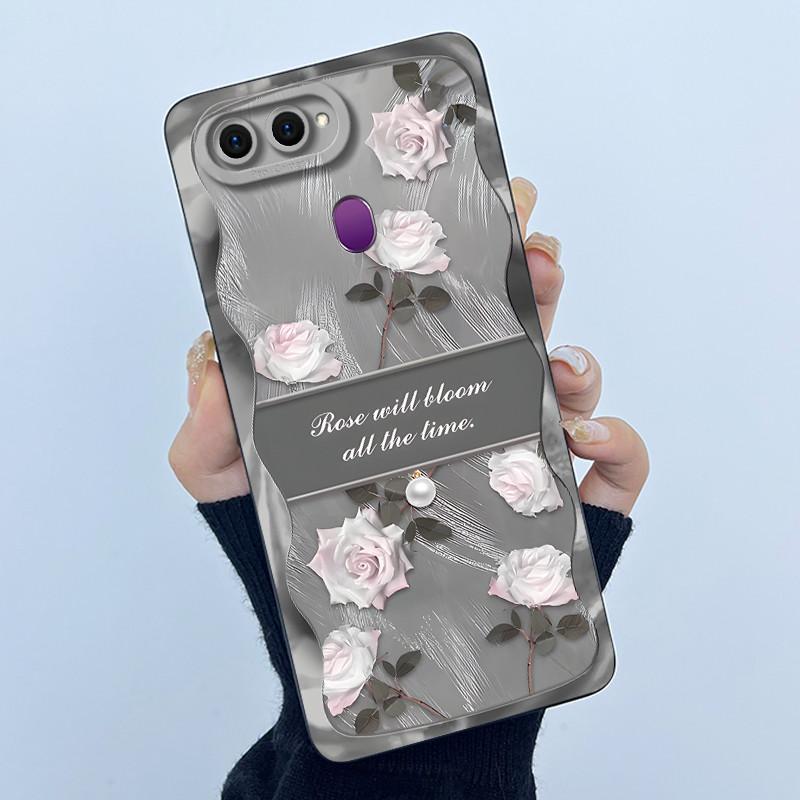 

For Oppo A5S A12 F9 Phone Case Fashion Simplicity Soft Silicone Liquid Shockproof Shell Back Cover For Oppo A7 AX7 AX5S Fundas Oppo A5s (AX5s)