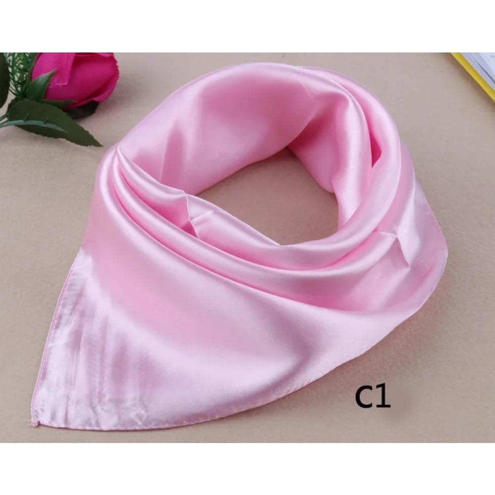 WZCX 60*60cm Damen Einfarbig Seidenschal Frühling Herbst Mode Neu Einfache Quadratische Schals für Damen Damenschal