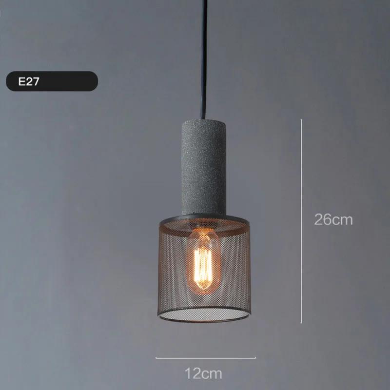 Modern Industrial Style Pendant Light Indoor LED Cement Chandelier Suspension Bedroom Hanging Light for Hall Cafe Bar Table