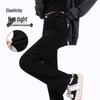 Women's High Waist Slimming Black Cigarette Jeans - Slim Fit Straight Leg Pants for Petite, Perfect for Spring and Autumn 2025
