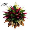 Realistic Artificial Ferns Fern Plant, Autumn Themed Faux Greenery Arrangement, UV Resistant Fake Sunroom Decoration Plants Leaves for Garden