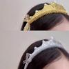 [YNOBUN] Cute Princess Birthday Crown Hairband, Sparkly Kids Party Photo Shoot Accessory (Silver)