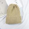 Autumn and Winter Warm Chic Knitted Hat Solid Color Crimped Casual Wool Hat Schoolgirl