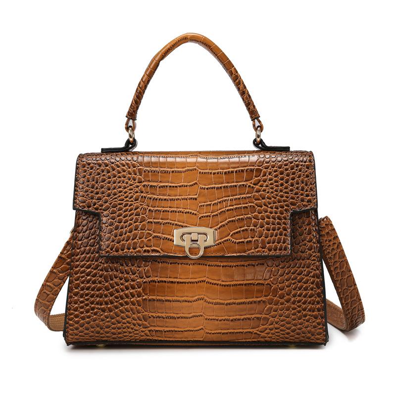 Handbag bag women's high-end sense stone pattern texture fashionable versatile women's bag commuting to work shoulder messenger bag