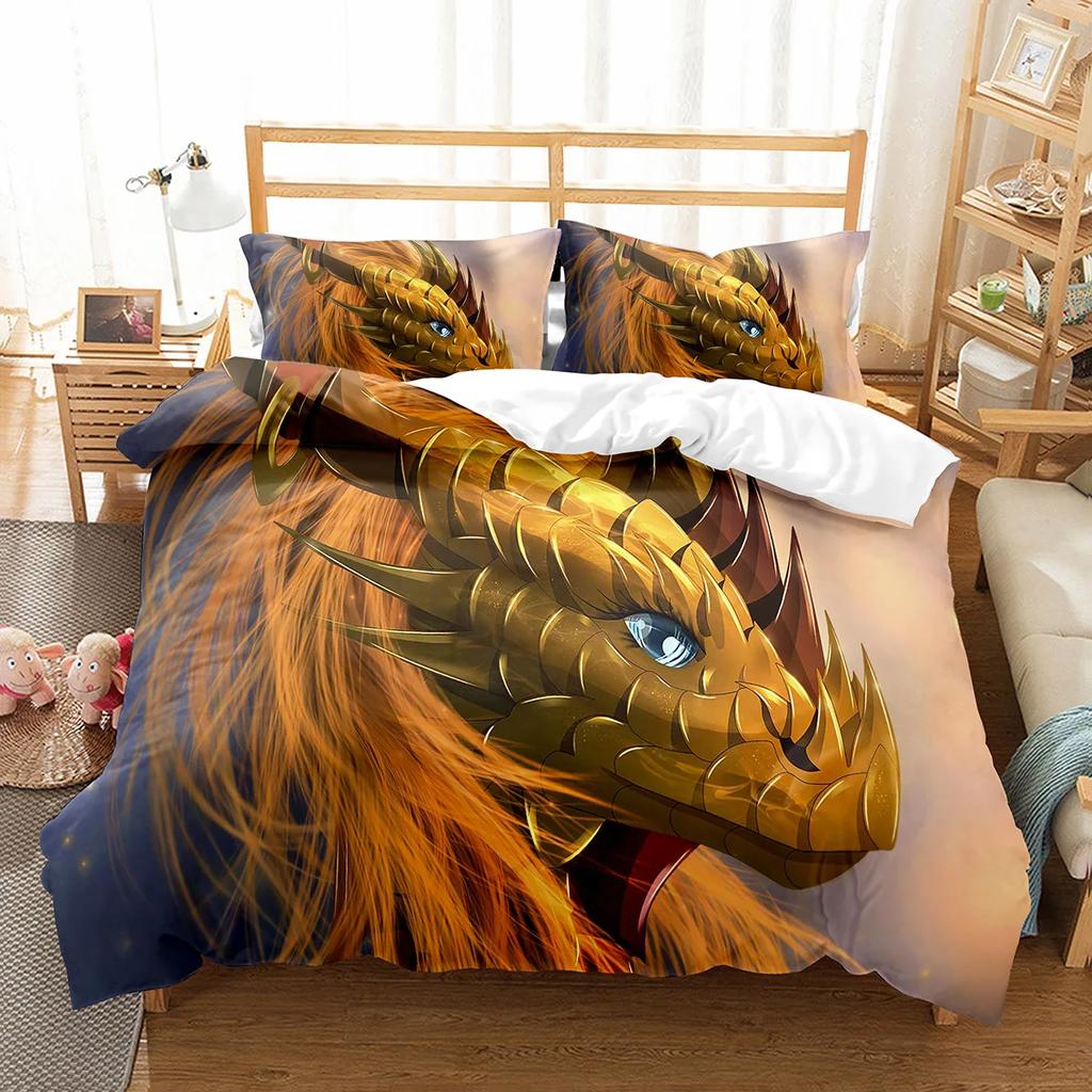 Fierce Fire Breathing Dragon Theme Duvet Cover For Women Men Children Teens For Bedroom Decorations Red Black Queen King Size