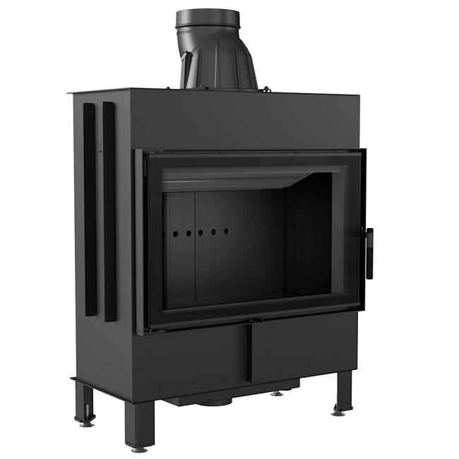 Smart Steel Fireplace KRATKI LUCY 14 kW Ø 200 Black Thermotec MSK GLASS