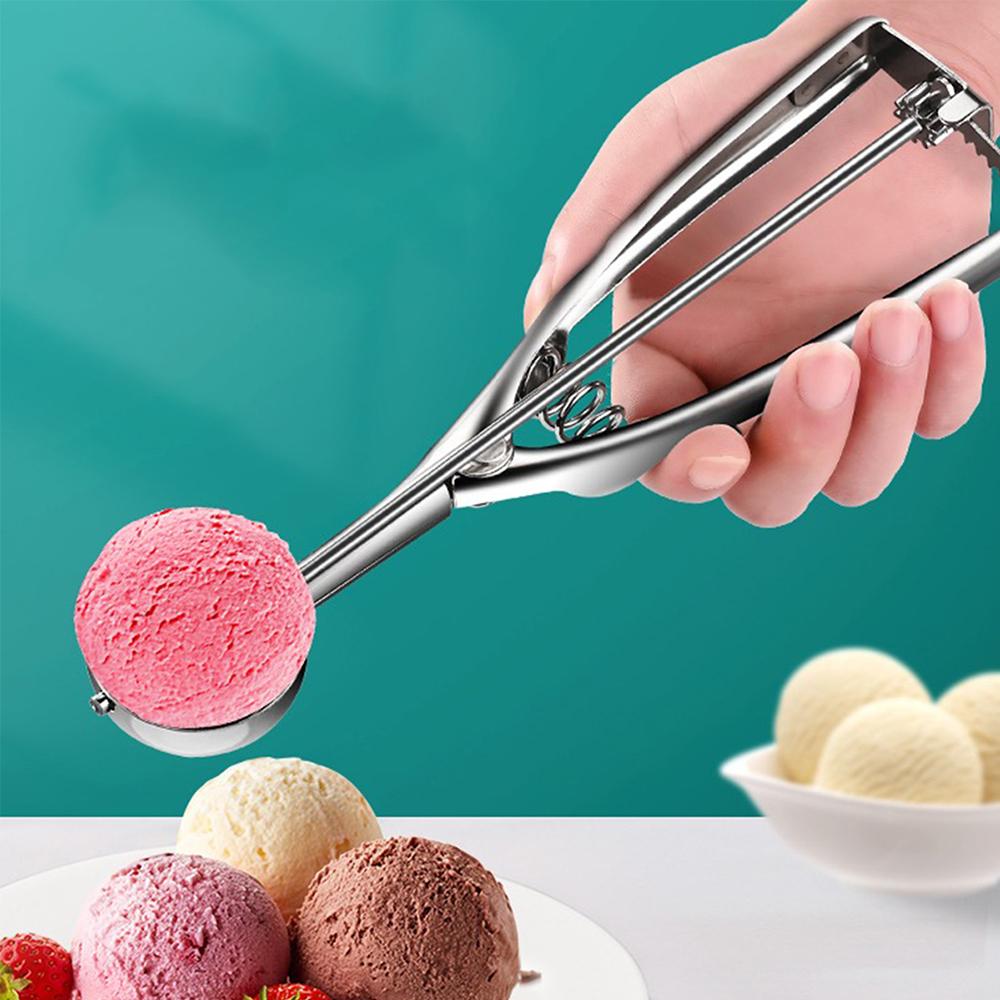 Iskremspade med utløser Rustfritt stål Kakespade for baking Frukt Kakerøre Cupcake