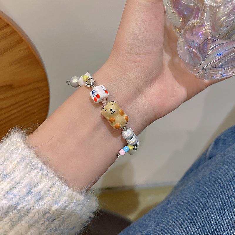 Brățară coreeană la modă, drăguță, cu mărgele - Lux ușor, stil chinezesc proaspăt pentru femei