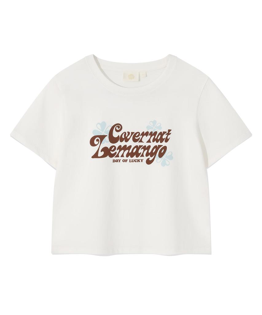 COVERNAT WOMAN [Covernat X Lemango] Women'S Graphic Crop T-Shirt Off White