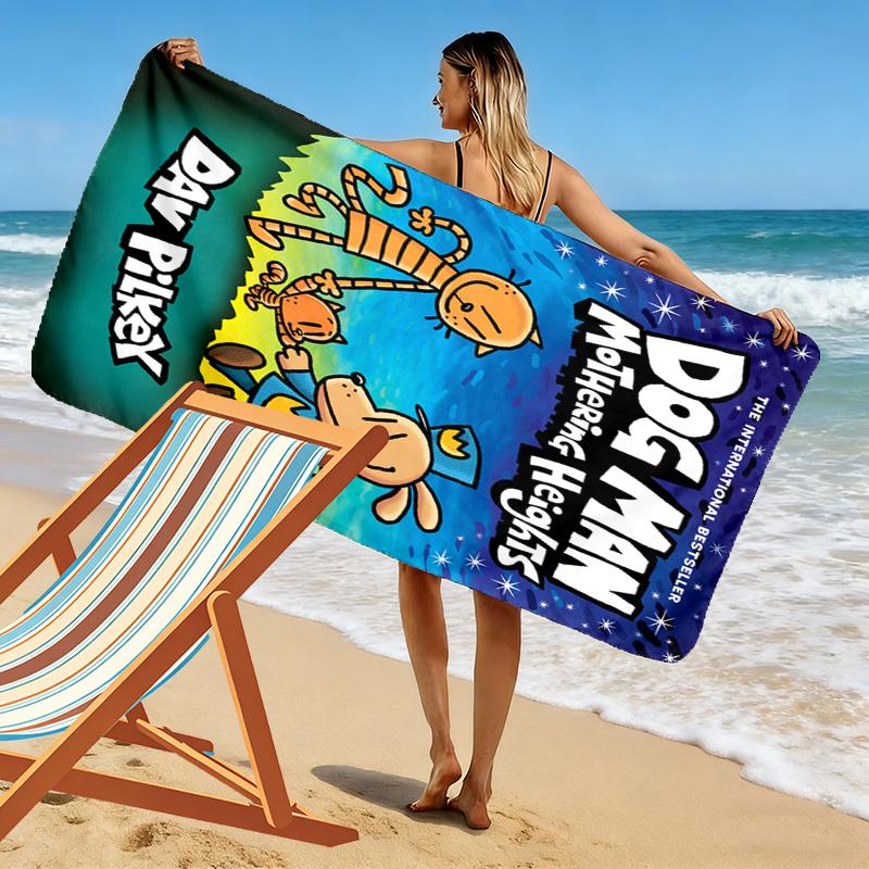 Dog Man Style Digital Art 2D Flat Print Beach Towel, Large Soft Quick Dry Towel for Beach Camping SwimmingXSTJ0915133