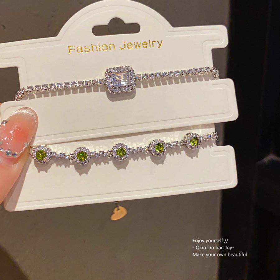 Geometric Zircon Silver And Gold Womens Fashion Bracelet With Luxurious Finish For Office Gifts