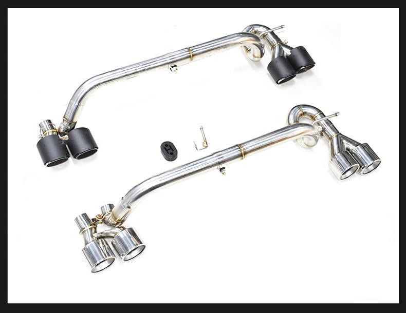 BMW 5 Series E60 520/523 M5 Quad Exhaust, Direct-Fit Stainless Steel & Carbon Fiber Muffler