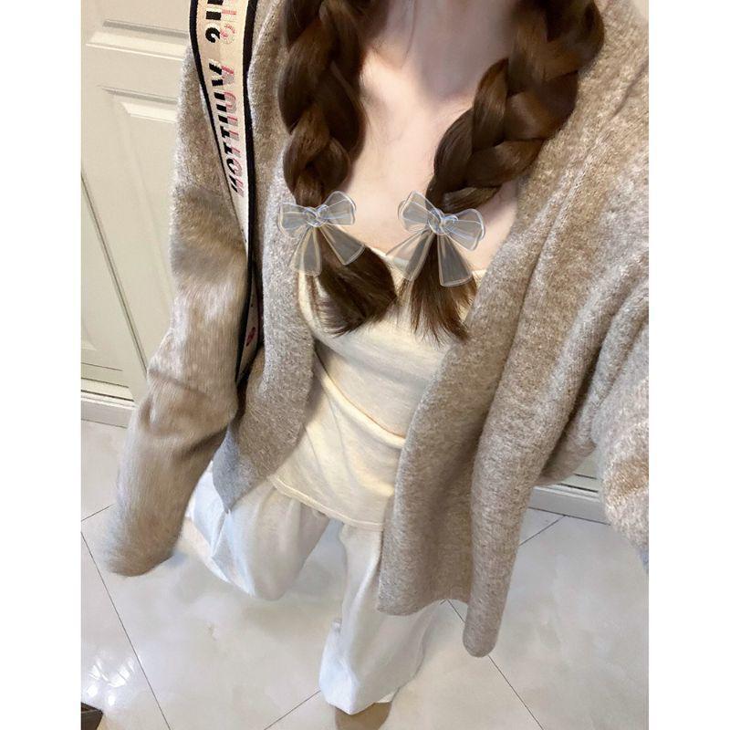 Women's High-End Oatmeal Knit Cardigan – Autumn Loose Slimming Casual Outerwear