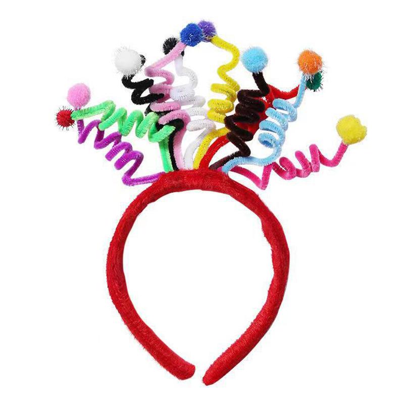 Birthday Atmosphere Girls Headband Party Supplies Colored Torsion Bar Hair Accessory Creative Hair Hoop Pography Props