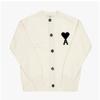 Ami Big Heart Logo Intarsia Cardigan Model  Ukc368 018 151