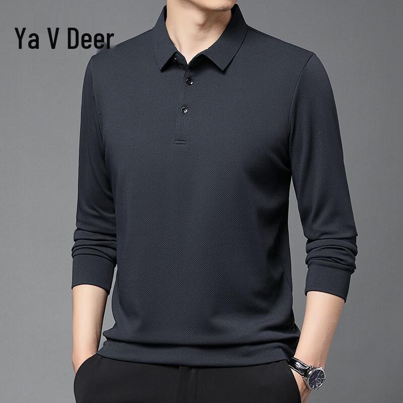 Yalu Men's Premium Cashmere Long Sleeve Polo Shirt