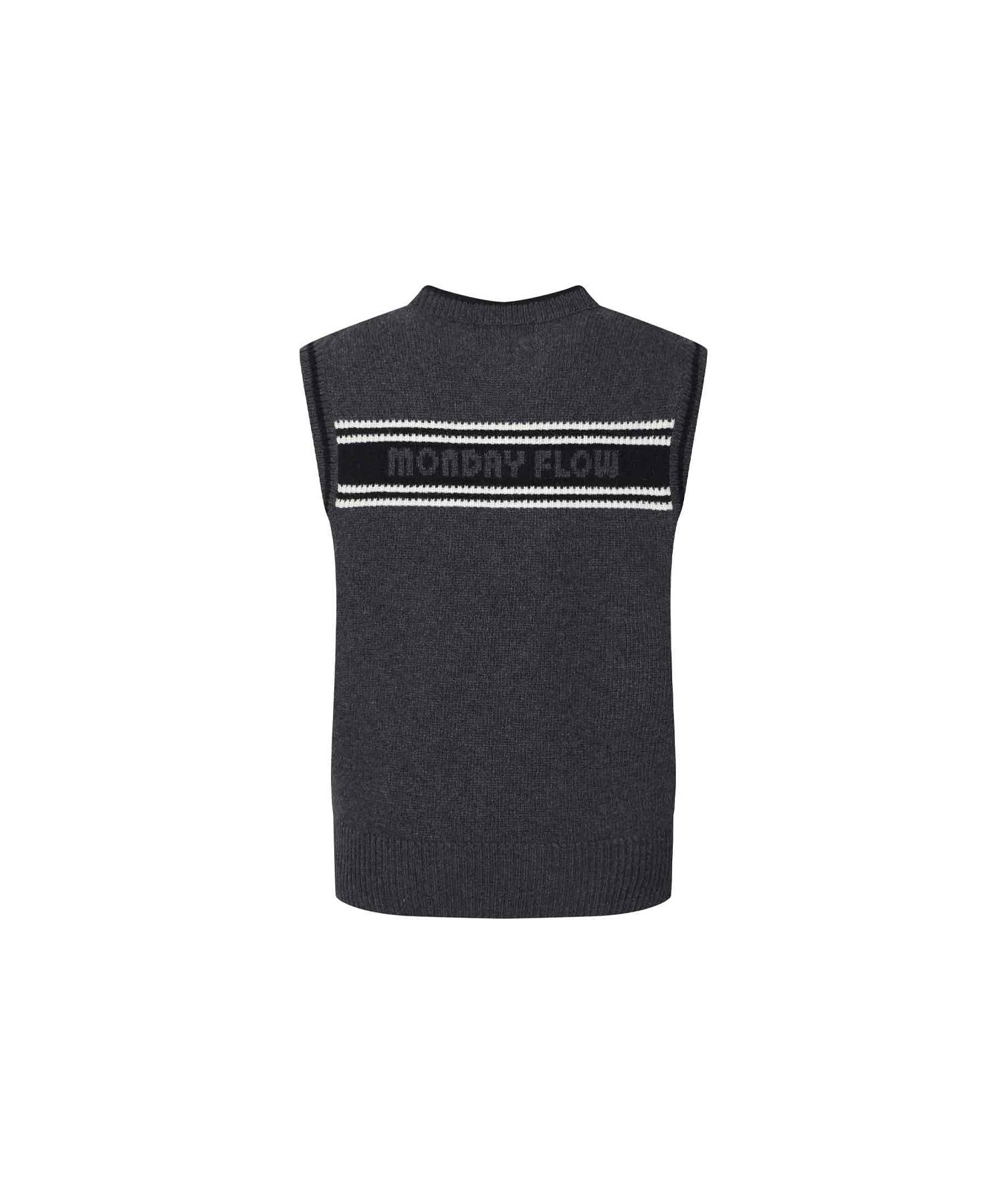 Monday Flow Logo Warm Knit Vest_Navy M(66)