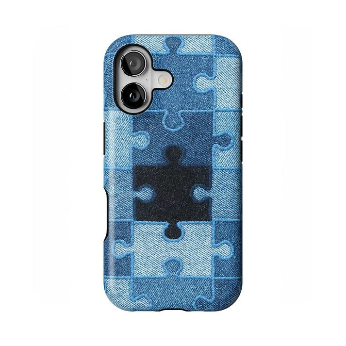 

Clmj Cool Puzzle Patch Phone Case for iPhone 17 16 15 14 13 12 11 Air Pro Max Plus Luxury Magnetic Double-layer Back Cover iPhone 16 ProMax