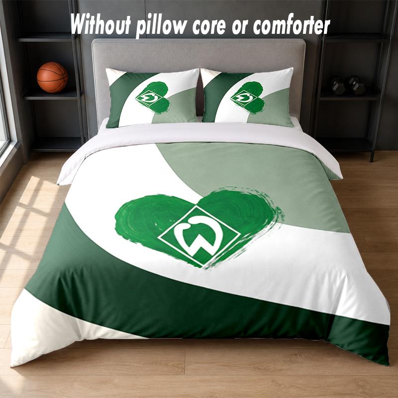 Werder Bremen Football Design Bed Bedding Set 1 Duvet Cover + 2 Pillowcases Soft Breathable Household Bed Linens