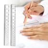 Practical Metal Measuring Ruler Round Square Cutouts 0.5mm Accuracy Rusts Resistant Tool for Architects Contractors