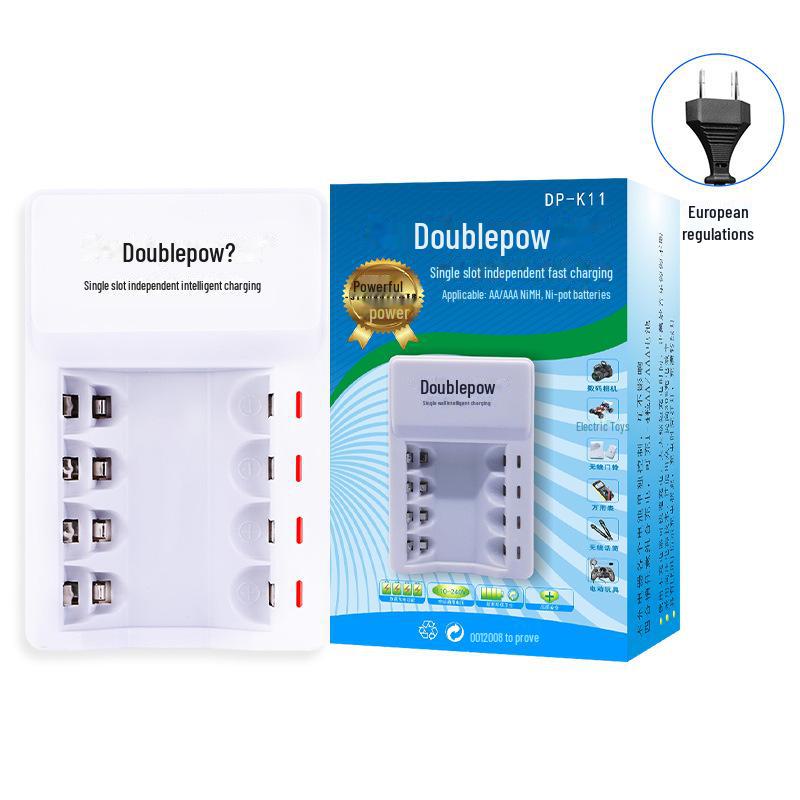 Smartes Ladegerät K11: 4-Schacht 1,2V Doppelladegerät für AA/AAA Akkus (EU/US-Standard)
