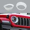 2 Stück Frontlicht Scheinwerferabdeckung Blenden Zierleisten Für Jeep Wrangler JL JT 2024+ Weiß