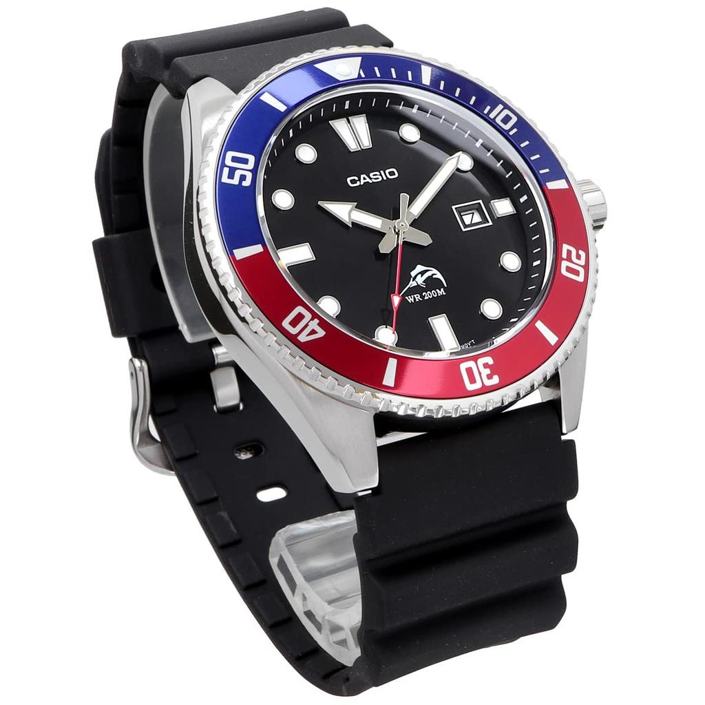 Casio MDV-106B-1A2V Men's Diver's Watch with Blue and Red Bezel (Imported)