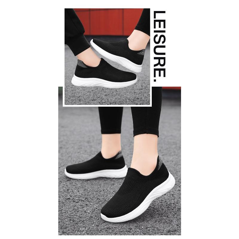 Shoes for Men, Flyknit Casual Shoes, Soft Sole Lightweight Stirrup Walking Shoes